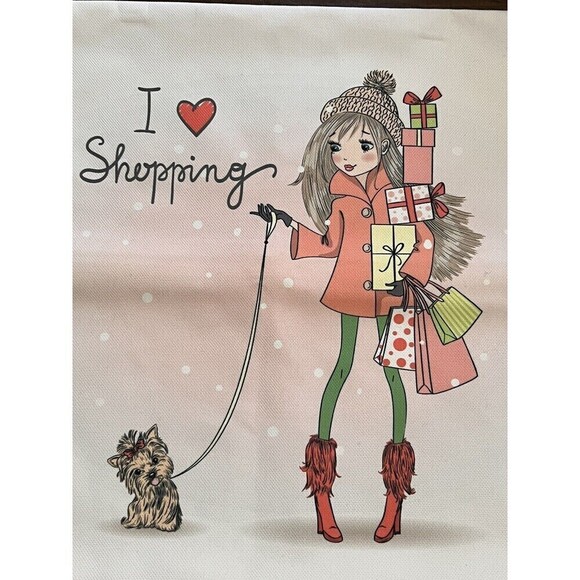 Throw Pillow Cover Cute Girl With Dog Puppy On Leash 16.5” X 16.5” Home Decor - Picture 2 of 7